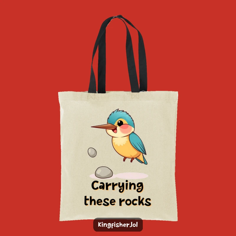 Funny Smiling Kingfisher Tote: Carry Your Efforts with Pride Gift