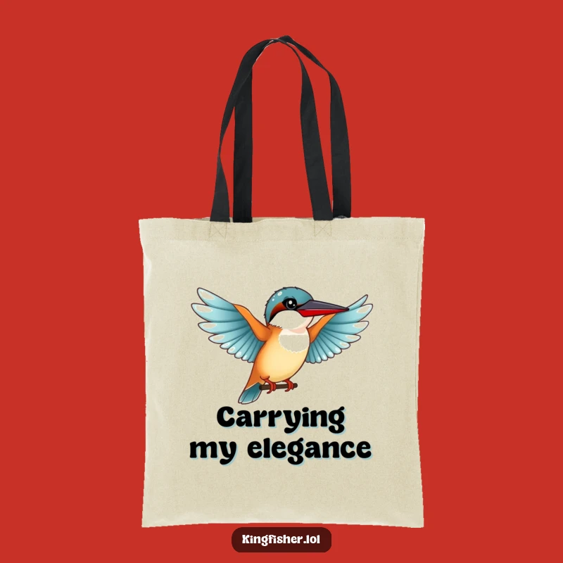 Funny Graceful Kingfisher Tote Bag: Carry Elegance with an Outstretched Bird