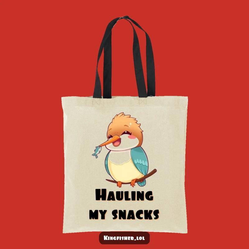 Funny Kawaii Kingfisher Tote Bag: Cute Bird Carryall, Perfect Funny Gift!