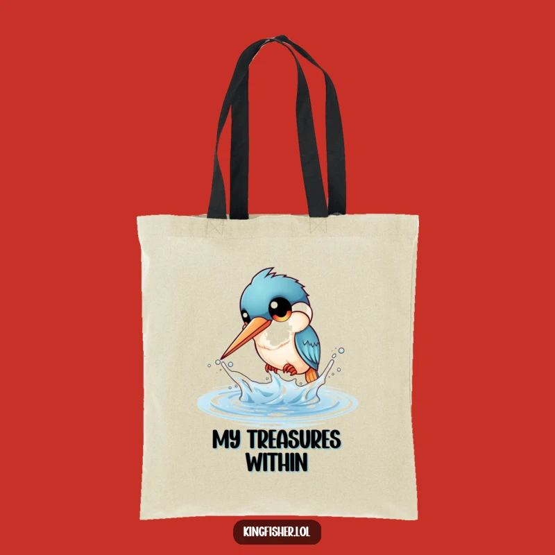 Funny Kingfisher Splash Tote Bag: Carry Your Essentials with Playful Charm
