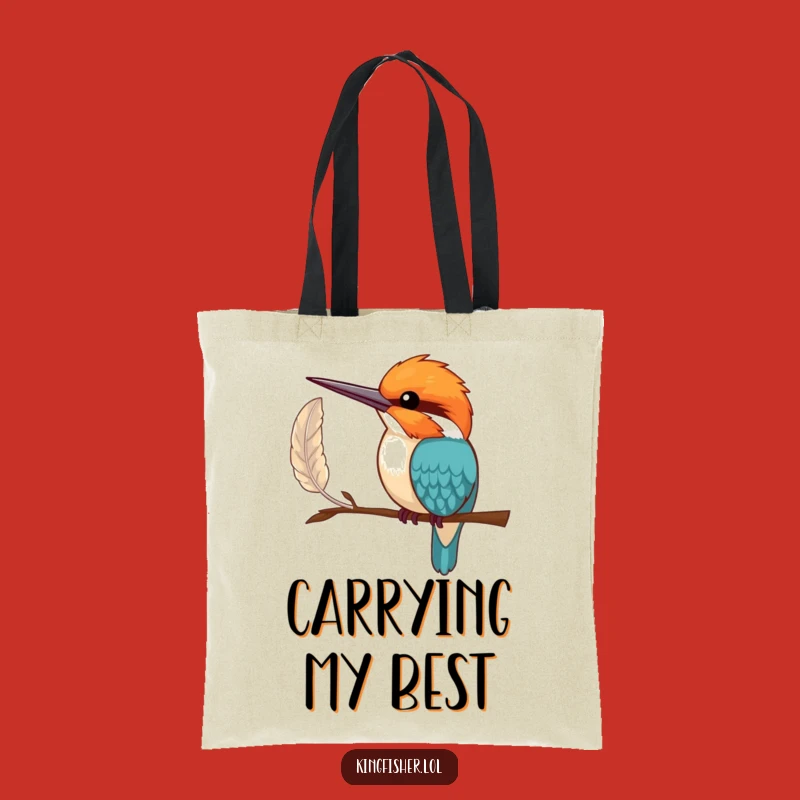 Funny Shy Kingfisher Tote Bag: Carry Sweet Feather Gifts