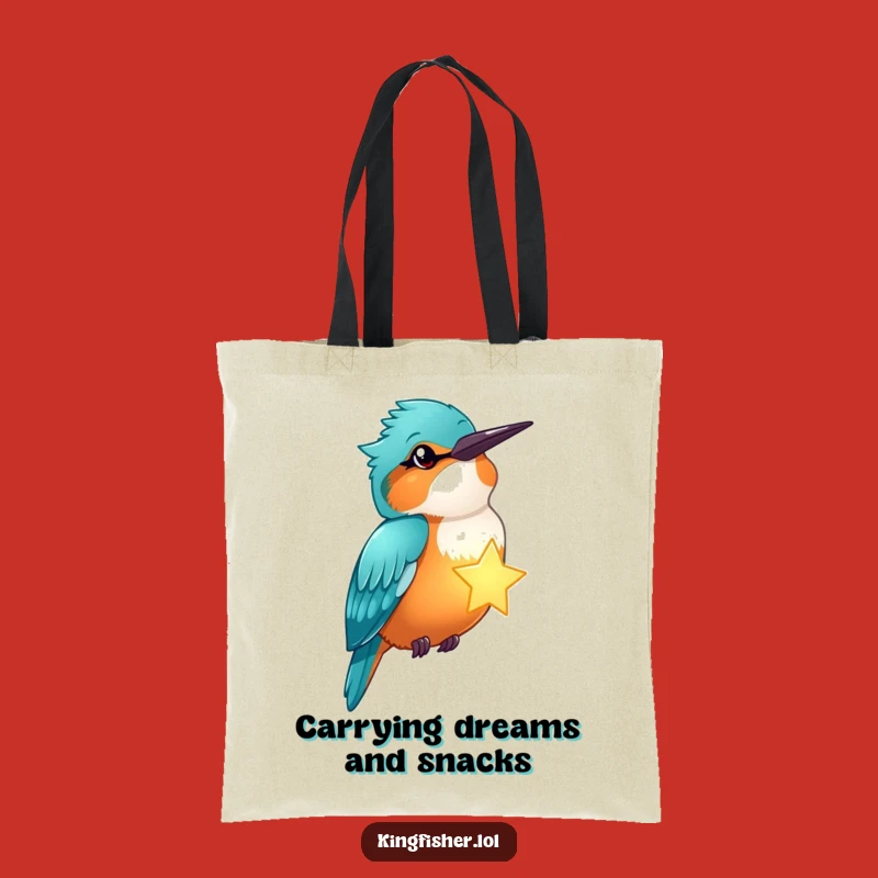 Funny Winking Kingfisher Star Tote Bag - Magical Humorous Accessory