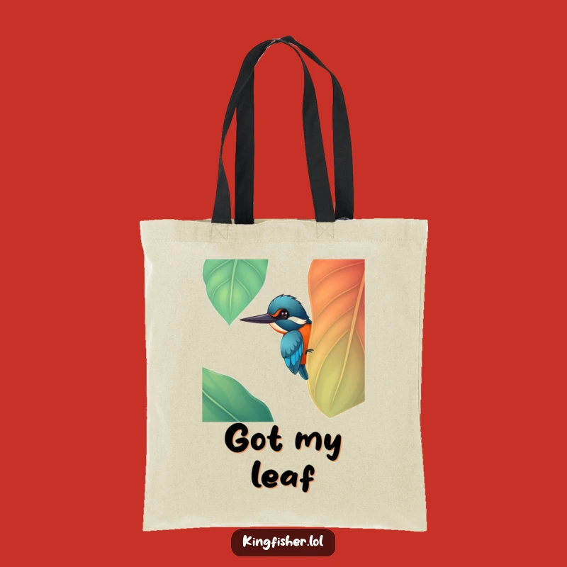 Funny Kingfisher Leaf Tote Bag - Carry Nature's Cheer in Style