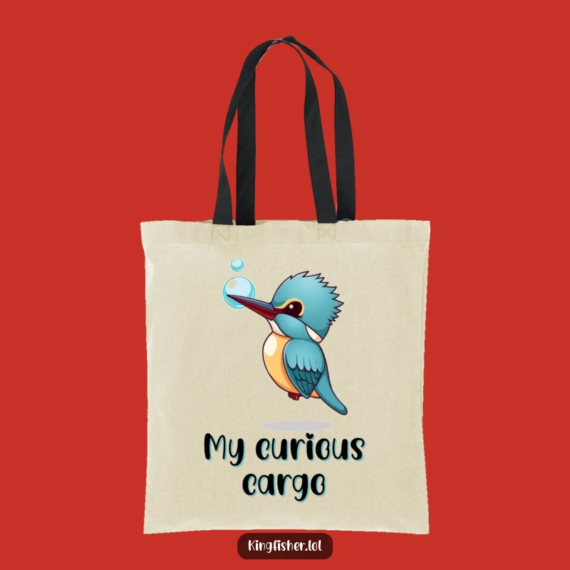 Funny Kingfisher Bubble Tote Bag: Cute Curiosity Carryall, Perfect Funny Gift!