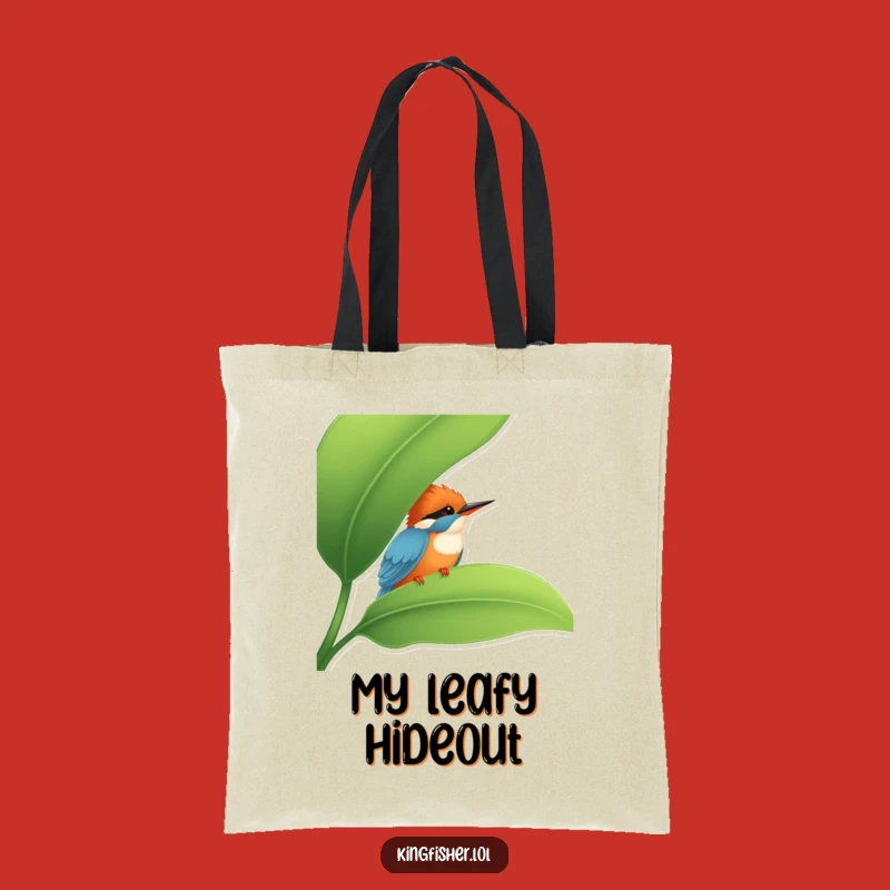 Funny Kingfisher Peek Tote Bag: Cute Hidden Bird, Perfect Funny Gift!